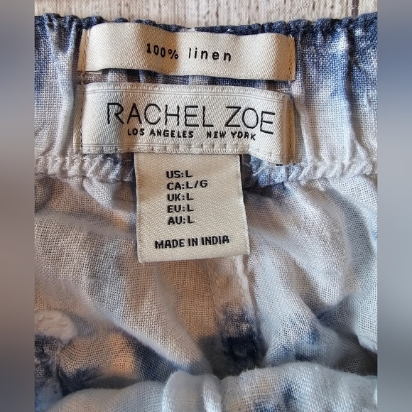 Rachel Zoe Women Size Large 100% Linen Pull On Tie Dye Lightweight Jogger Pants - Picture 4 of 8
